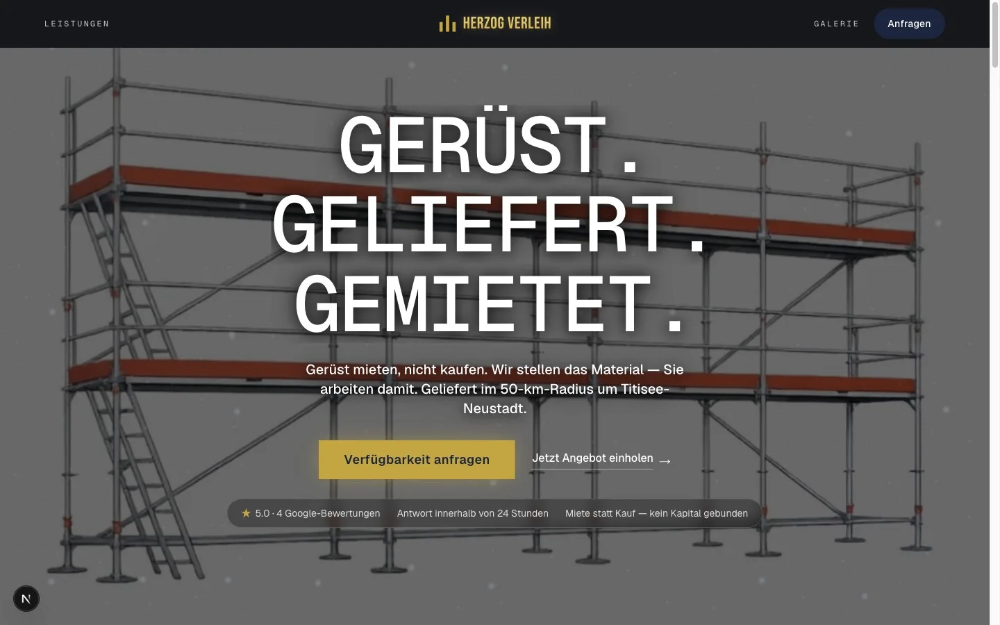 Website von Herzog Verleih